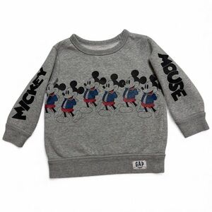 Baby GAP x Disney Gray Mickey Mouse Crewneck Sweatshirt Size 2 Years